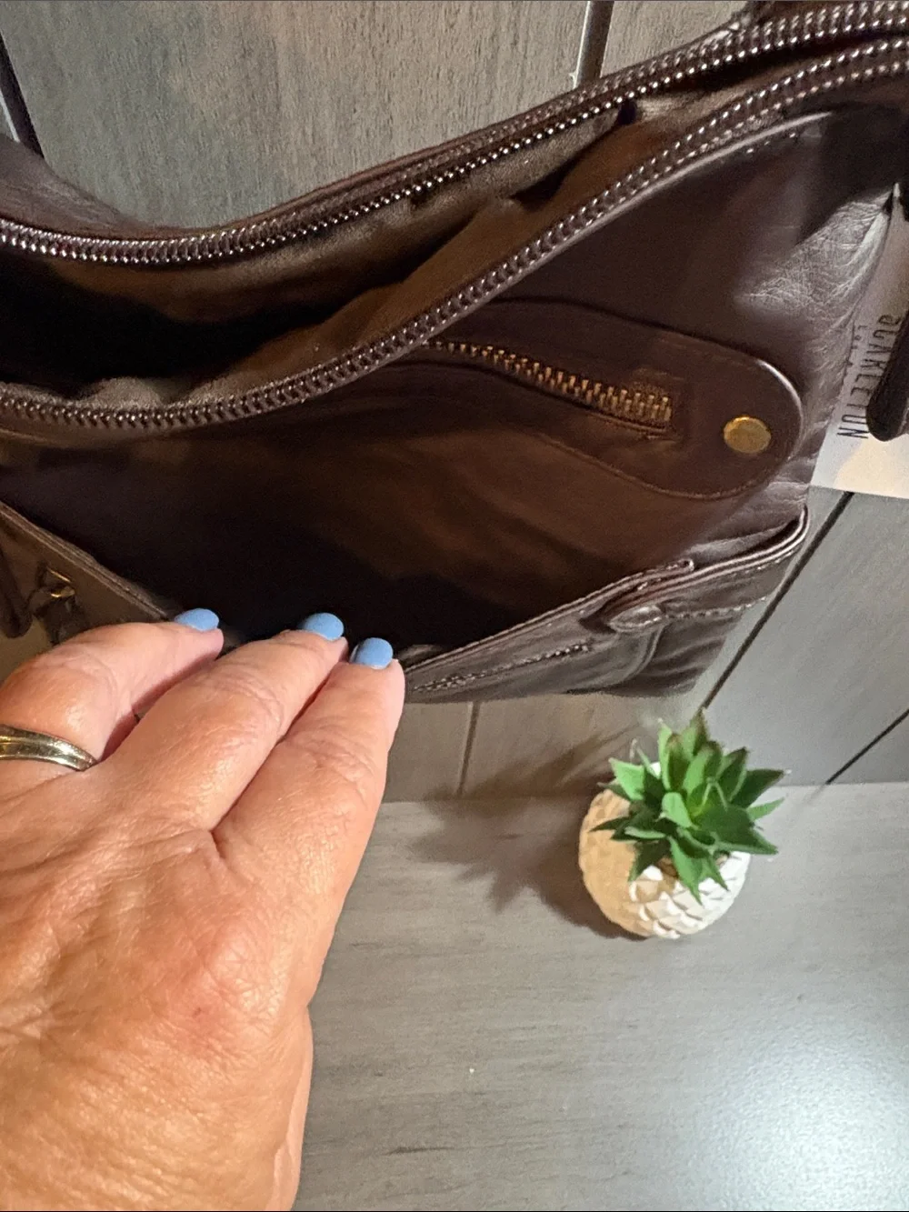 Classic Brown Leather Crossbody Bag #2